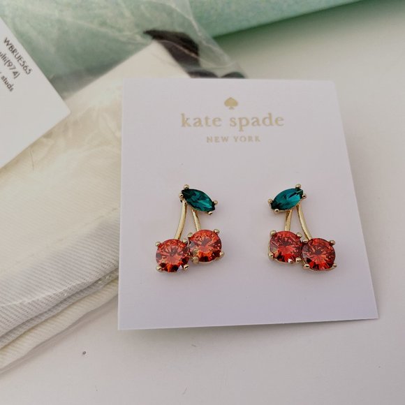 KATE SPADE Ma Cherie Crystal Cherry Earrings - Picture 5 of 6